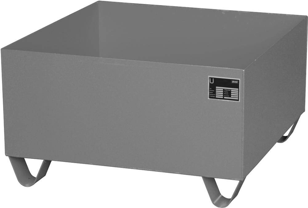 Auffangwanne mit geraden Wänden ohne Gitterrost, 210 ltr.800x800x460mm, RAL7005