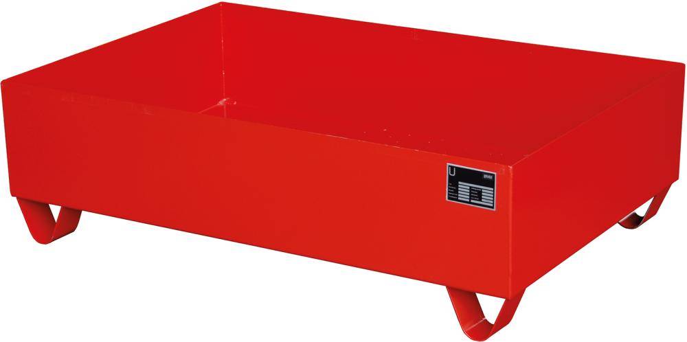 Auffangwanne mit geraden Wänden ohne Gitterrost, 224 ltr.1200x800x360mm, RAL3000