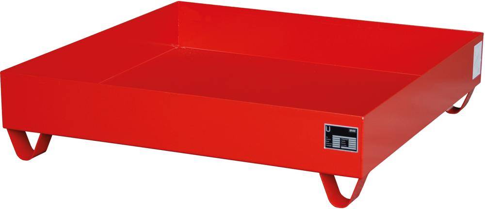 Auffangwanne mit geraden Wänden ohne Gitterrost, 230 ltr.1200x1200x285mm, RAL3000