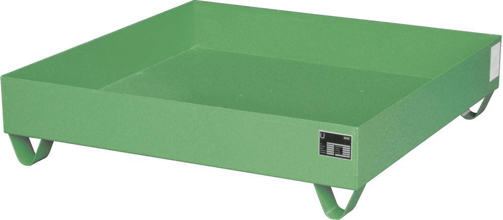 Auffangwanne mit geraden Wänden ohne Gitterrost, 230 ltr.1200x1200x285mm, RAL6011