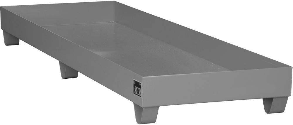 Auffangwanne mit geraden Wänden ohne Gitterrost, 241 ltr.2400x800x250mm, RAL7005
