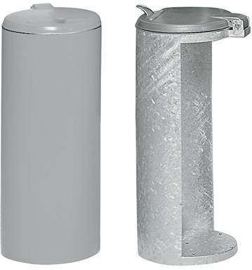 Abfallsammler mit Deckel H900 mm D450 mm silber - Artikel: 7830105576