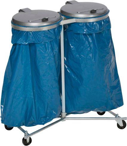 Abfallsammler 2x120 l verz. fahrbar KS-Deckel - Artikel: 7830105909