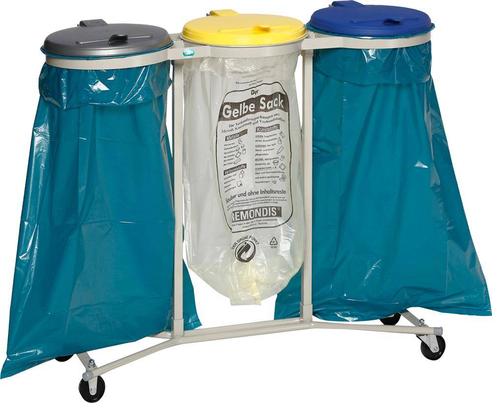 Abfallsammler 3x120 l verz. fahrbar H980 mm - Artikel: 7830105911