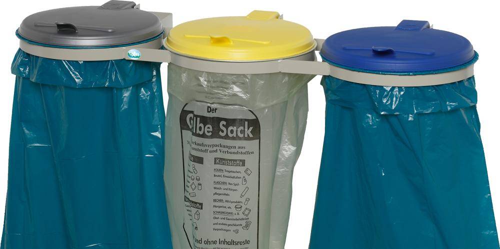 Abfallsammler 3-fach verz. Wandbef. KS-Deckel - Artikel: 7830105929