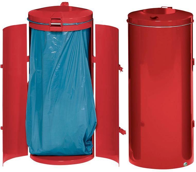 Abfallsammler-Doppeltür 120 l rot H 980 mm - Artikel: 7830106010