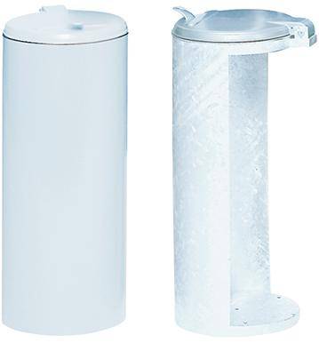 Abfallsammler mit Deckel H 900 mm D 450 mm weiß - Artikel: 7830106076