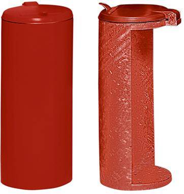 Abfallsammler mit Deckel H 900 mm D 450 mm rot - Artikel: 7830106078