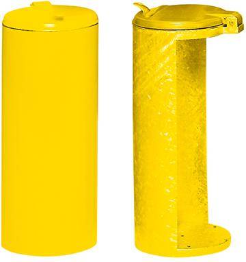 Abfallsammler mit Deckel H 900 mm D 450 mm gelb - Artikel: 7830109049