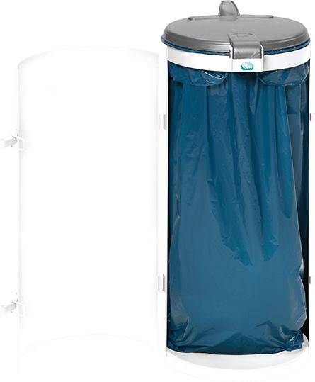 Abfallsammler mit Tür 120 l weiß H 900 mm - Artikel: 7830109054