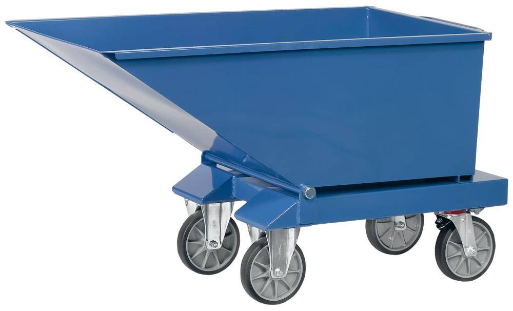 Muldenkipper 250l B713xT1359xH780 mm RAL 5007 Tragkraft 750kg mit Ablasshahn - Artikel: 7830200961