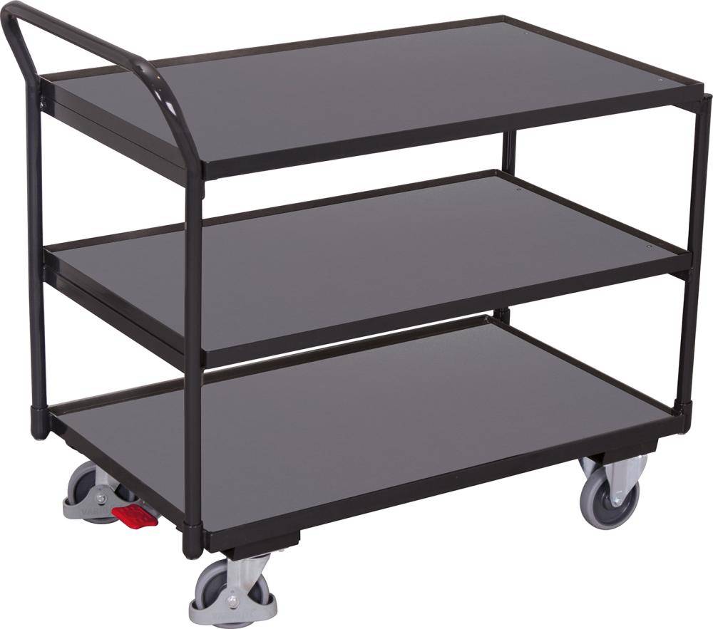 Tischwagen mit 3 Ladeflächen RAL 7016 sw-500.600/AG - Artikel: 7830206348