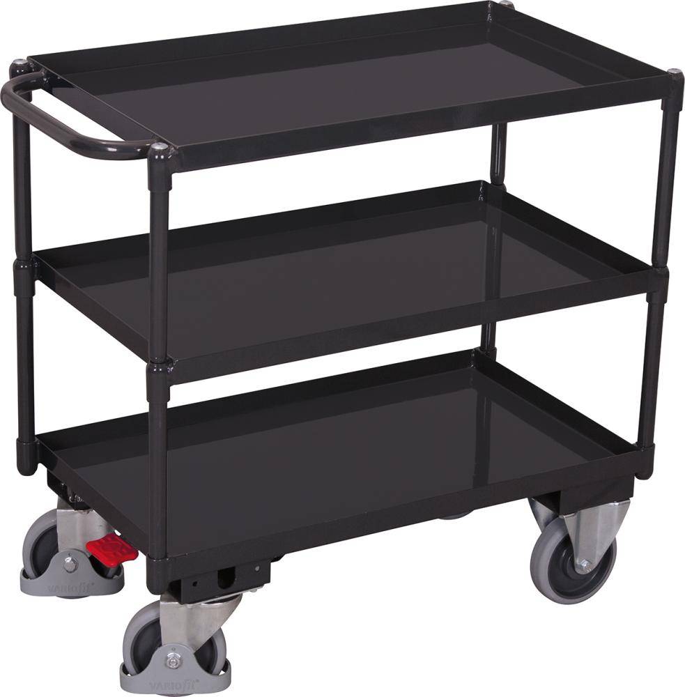 Tischwagen mit 3 Ladeflächen RAL 7016 sw-500.610/AG