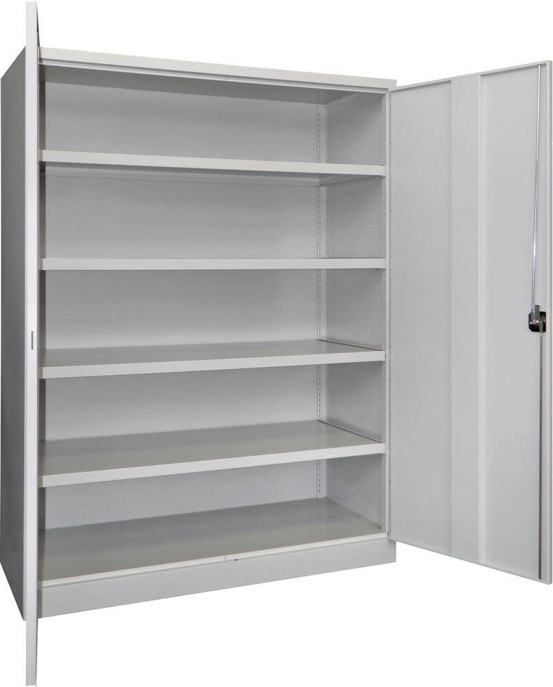 Schwerlastschrank m.TürenB1470xT630xH1950 mm 4 Böden RAL 7035 - Artikel: 7830354254