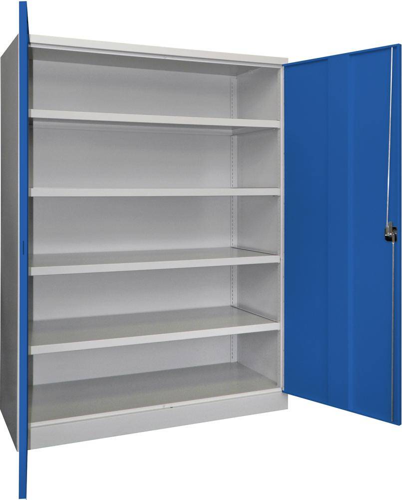 Schwerlastschrank m.TürenH1950xB1470xT630 mm 4 Böden RAL 7035 - Artikel: 7830354329