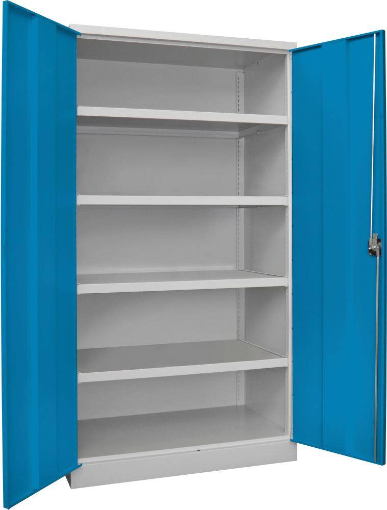 Schwerlastschrank m.TürenH1950xB1040xT630 mm 4 Böden RAL 7035 - Artikel: 7830354302