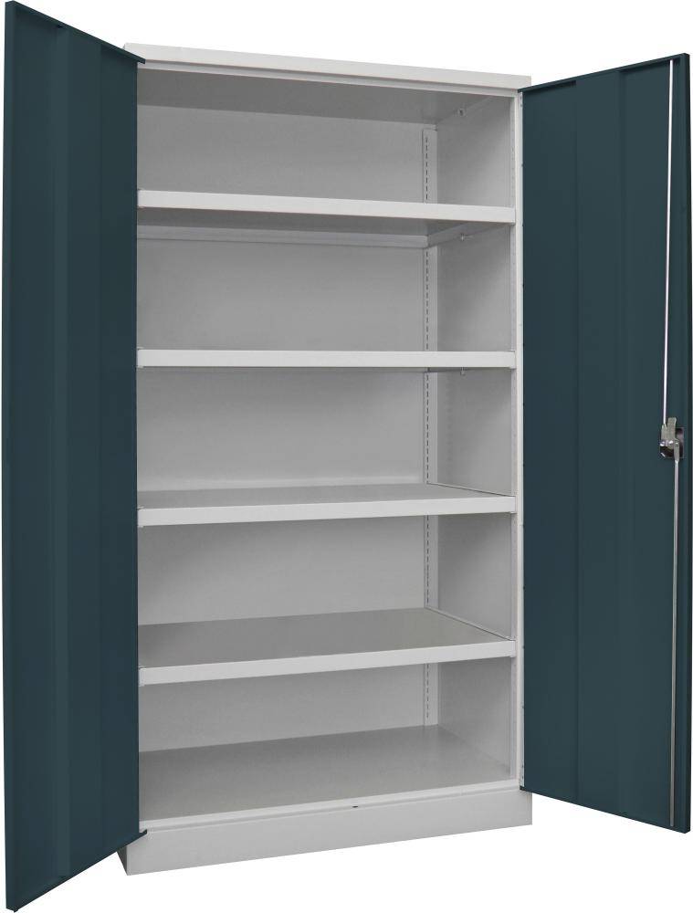 Schwerlastschrank m.TürenH1950xB1040xT630 mm 4 Böden RAL 7035 - Artikel: 7830354303