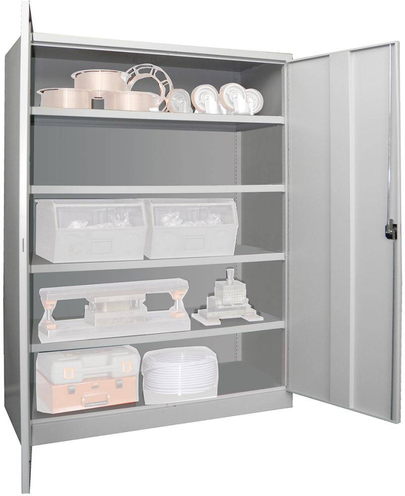 Schwerlastschrank m.TürenH1950xB1470xT630 mm 4 Böden RAL 7035 - Artikel: 7830354328