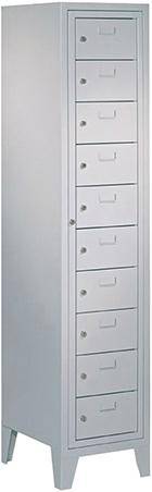 Schließfachschrank H1850xB400xT500 mm 1x10 Fächer, Füße RAL 7035 - Artikel: 7830354452