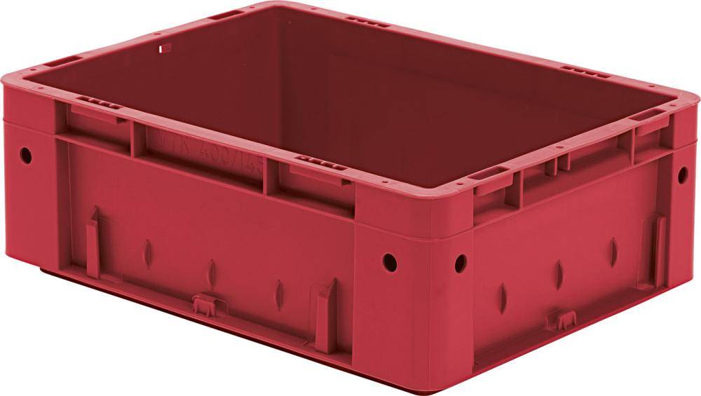 Transport-Stapelkasten B400xT300xH145 mm rot Auflast 600kg ohne Griffloch - Artikel: 4031022066770