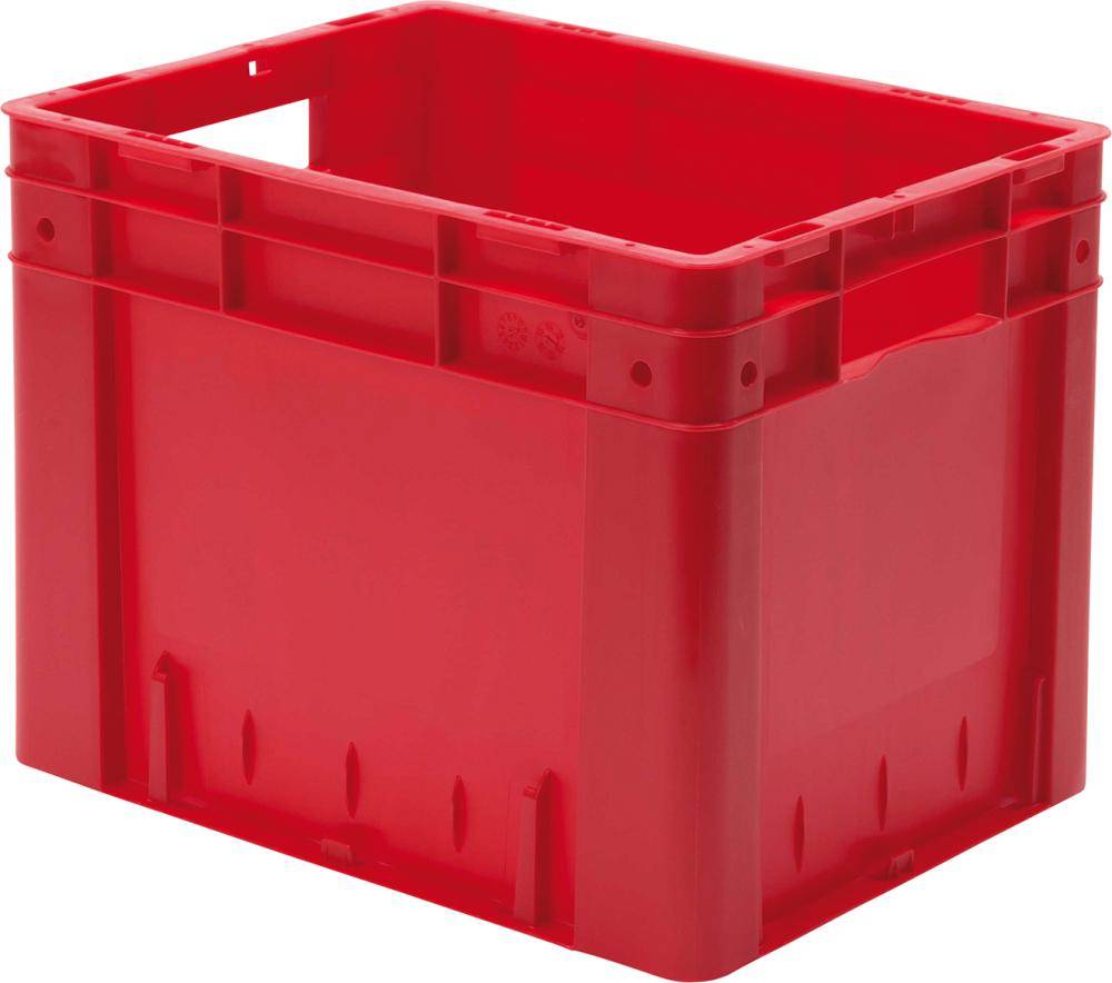 Transport-Stapelkasten B400xT320xH320 mm rot Auflast 600kg mit Griffloch - Artikel: 4031022065834