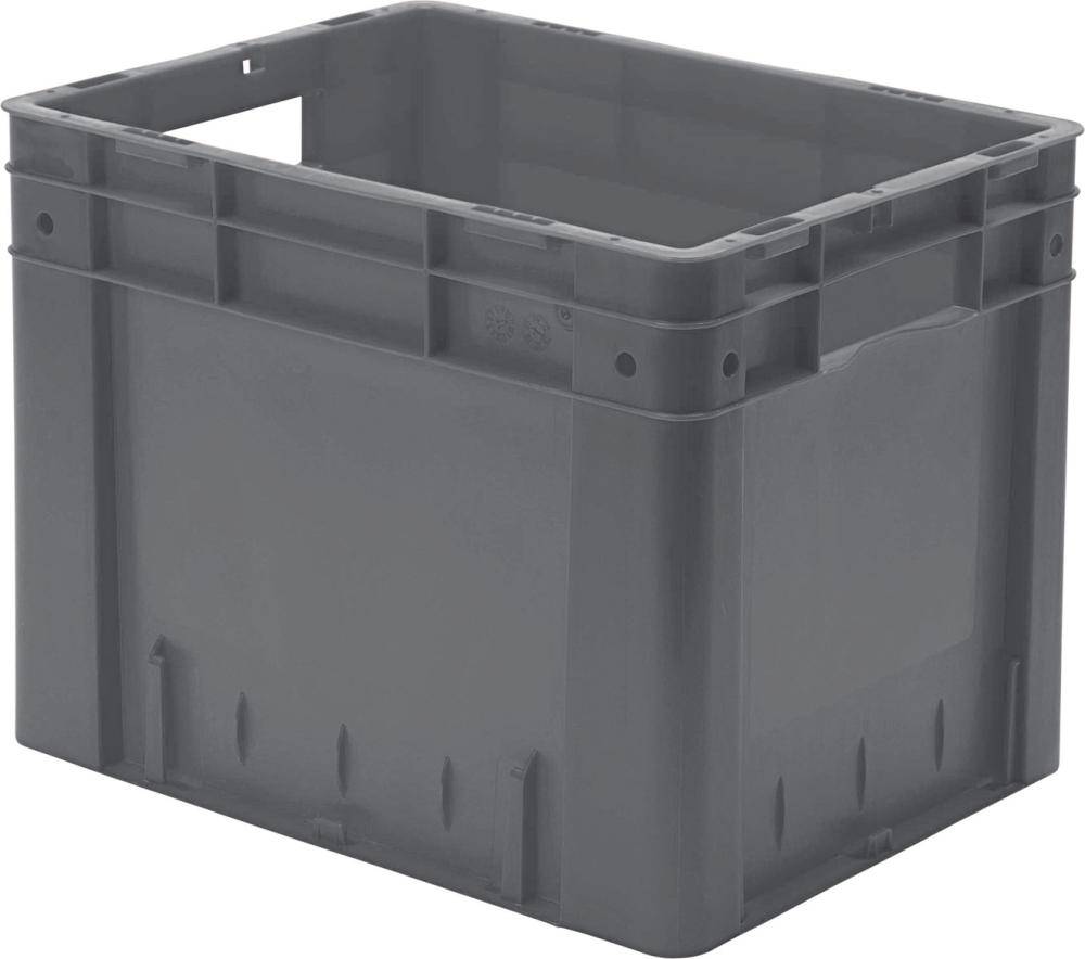 Transport-Stapelkasten B400xT320xH320 mm grau Auflast 600kg mit Griffloch - Artikel: 4031022065865