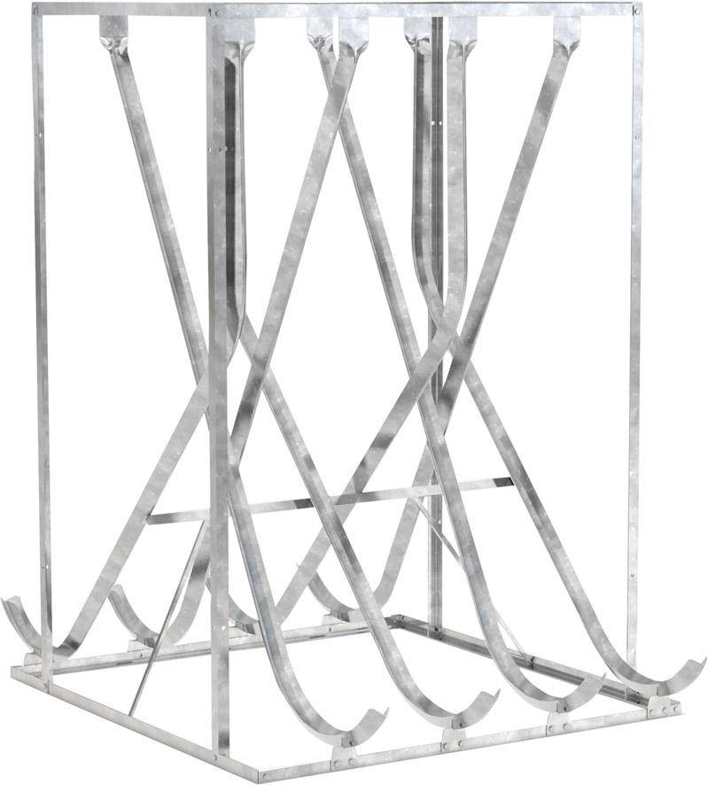 Fahrrad-Schräghochparker zweiseitig, verzinkt L 1400 mm, 8 Plätze Freiaufstellung - Artikel: 7830503680