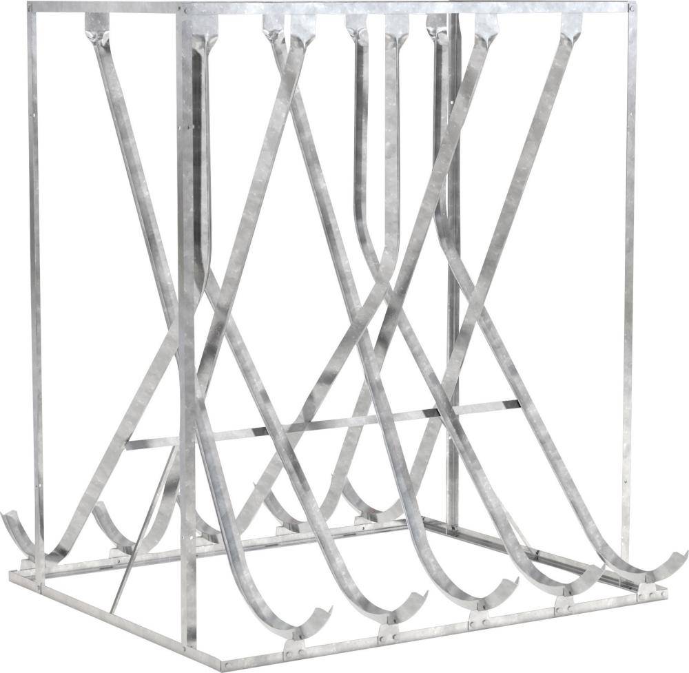 Fahrrad-Schräghochparker zweiseitig, verzinkt L 1750 mm, 10 Plätze Freiaufstellung - Artikel: 7830503681