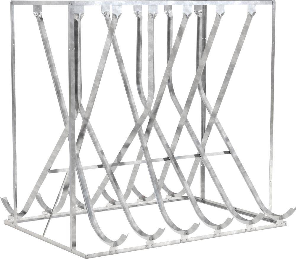 Fahrrad-Schräghochparker zweiseitig, verzinkt L 2100 mm, 12 Plätze Freiaufstellung - Artikel: 7830503682