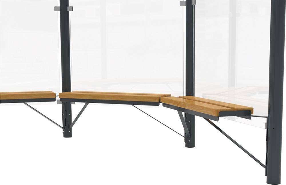 Design-Holz-Sitzbank B1000xT280 mm zu Raucherpavillon Paris