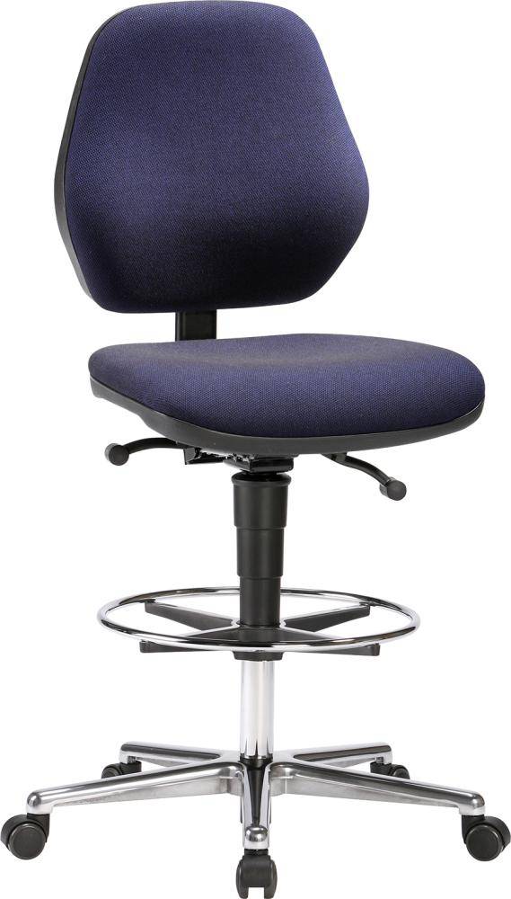 Bimos Arbeitsstuhl Stoffpolster blau Sitzhöhe 620-870 mm mit Rollen / Fußring - Artikel: 4016849805085