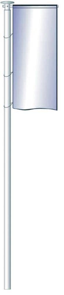 Aluminium-Fahnenmast zyl.m.Ausleger, 360G D75 mm HüB 7,5 m, DKA/1,2 m Kippgelenk - Artikel: 7830613741