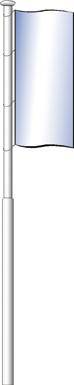 Aluminium-Fahnenmast zyl.zweiteilig D60/75 mm HüB 6,8 m, HA Alu-Bodenhülse - Artikel: 7830613766