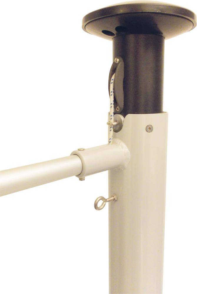 Aluminium-Fahnenmast zyl.m.Ausleger, 360G D75 mm HüB 7,5 m, H-DKA-X/1,2 m Kippgelenk - Artikel: 7830613787