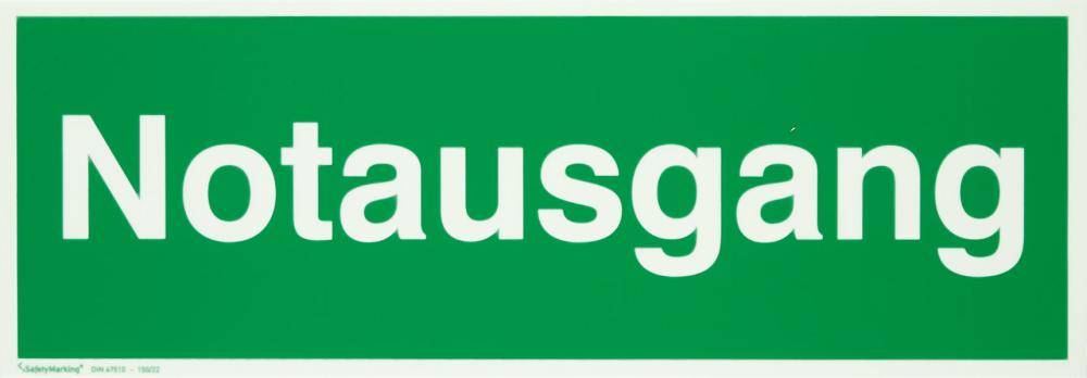 Fluchtwegschild Alu B300xH105 mm Notausgang langnachleuchtend