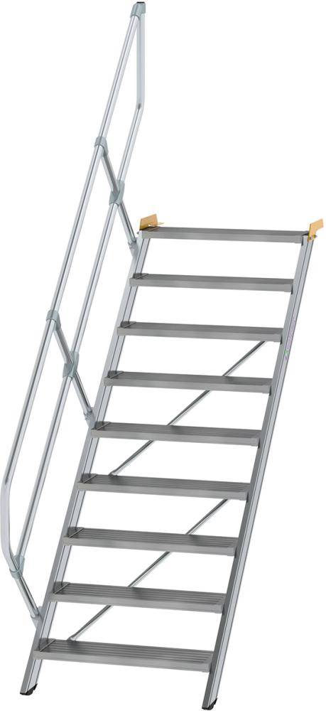 Alu-Treppe 45 Grad 6 Stufen B 600 mm lichte Höhe 1250 mm Ausladung 1499 mm - Artikel: 7830655416