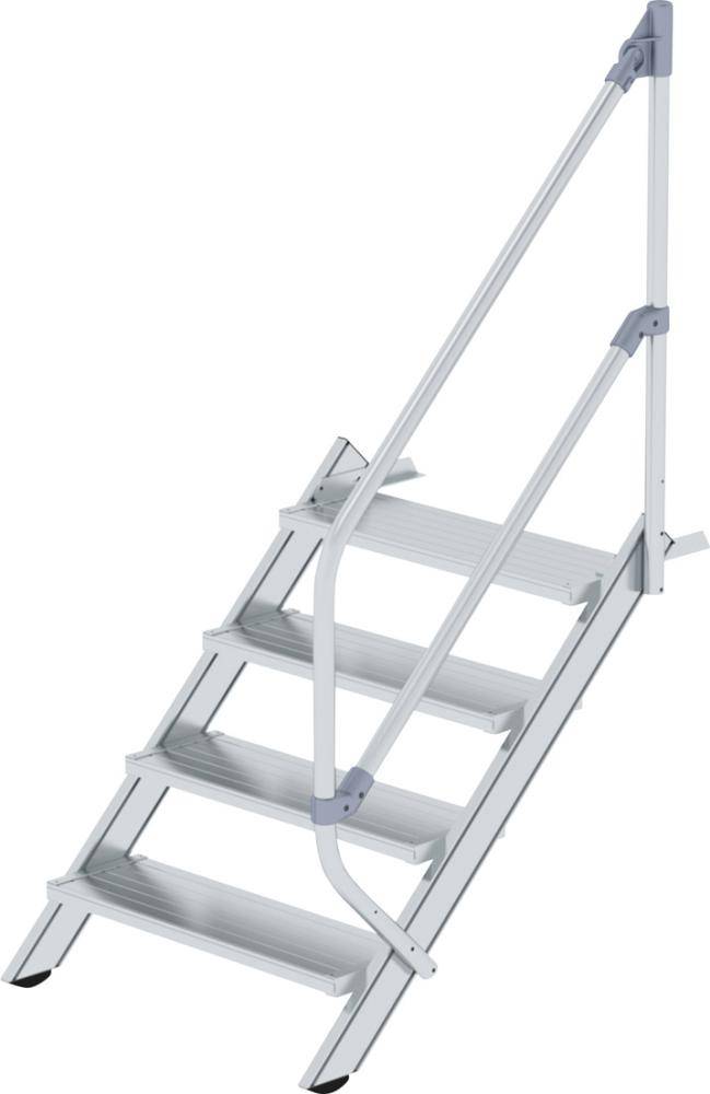 Alu-Treppe 45 Grad 4 Stufen B 800 mm lichte Höhe 830 mm Ausladung 1058 mm - Artikel: 7830655429