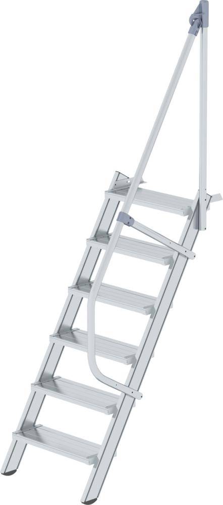 Alu-Treppe 60 Grad 6 Stufen B 600 mm lichte Höhe 1450 mm Ausladung 1096 mm - Artikel: 7830655491
