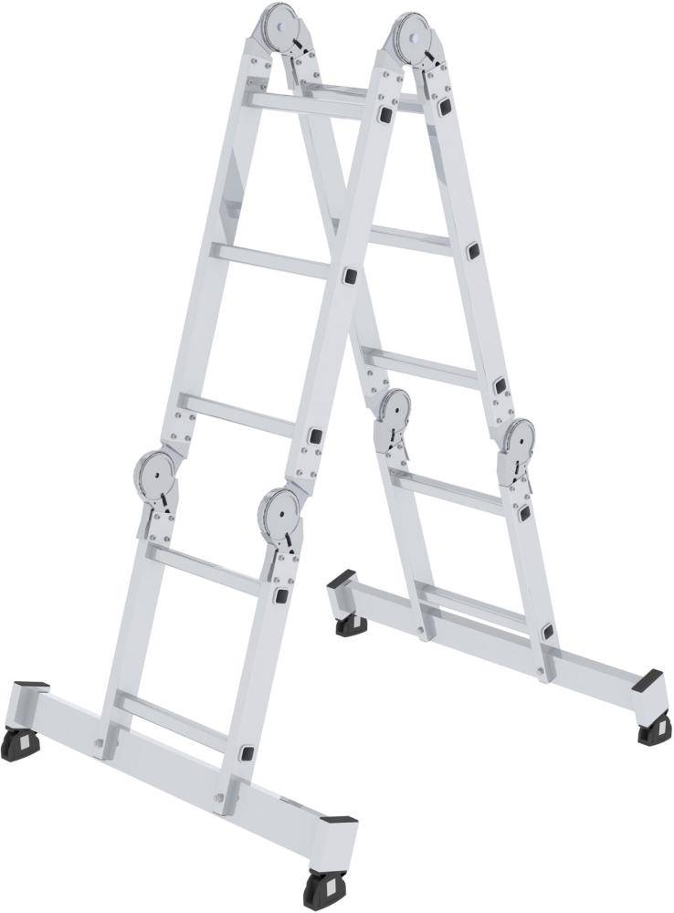 Alu-Vielzweckleiter 2x3 + 2x4 Sprossen Höhe als Bühne 0,99 m Arbeitshöhe bis 5,30 m - Artikel: 7830655691