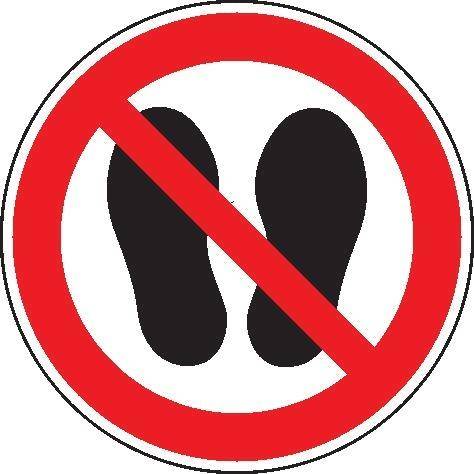 Verbotsschild Folie D100 mm Betreten der Fläche verboten