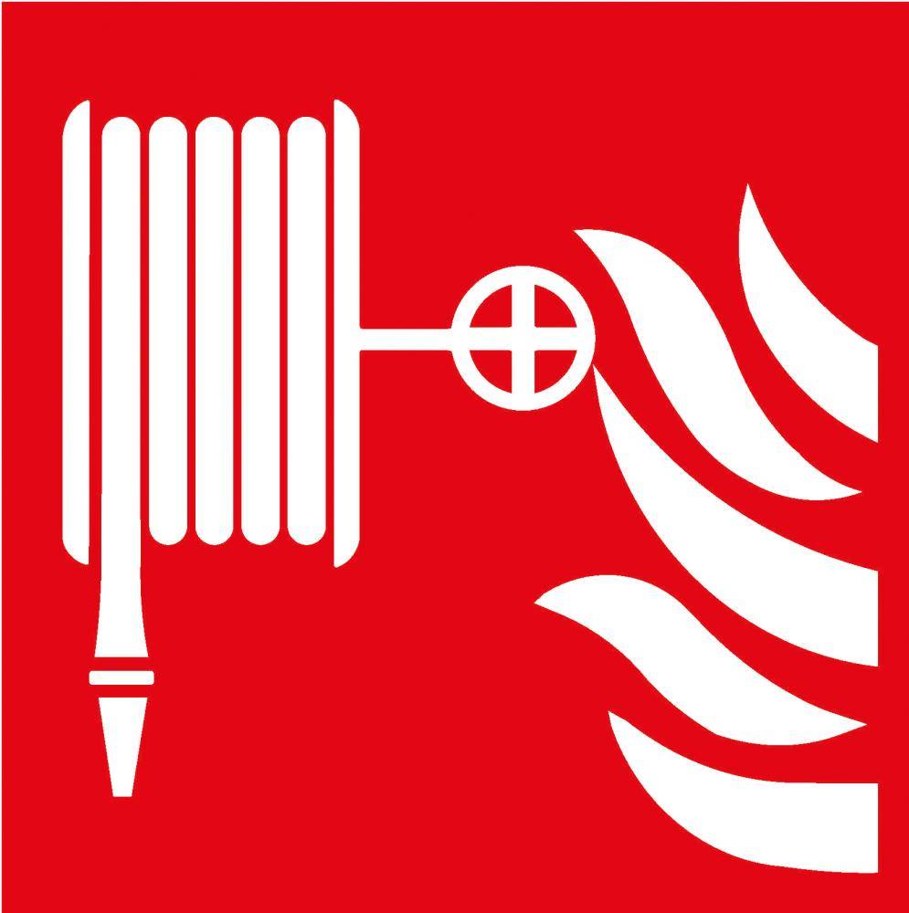 Brandschutzschild Folie B150xH150 mm Löschschlauch langnachleuchtend