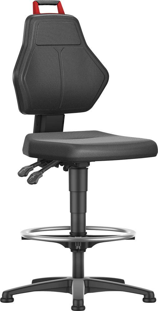 Format Arbeitsstuhl Supertec-Bezug Sitzhöhe 580-850 mm mit Gleiter /Fußring