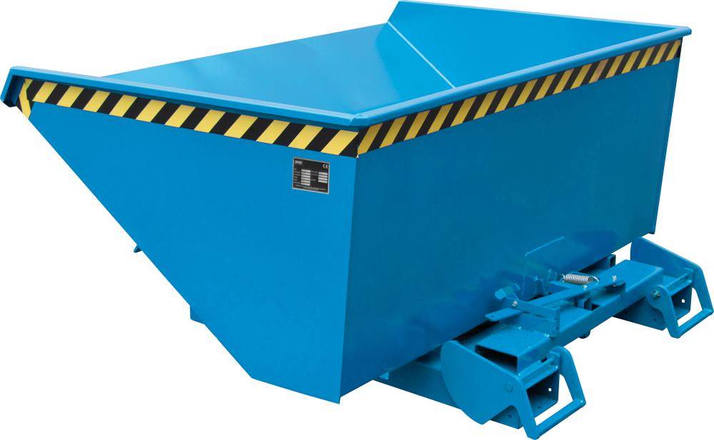 Kippbehälter 4A 900 l B1570xT1485xH865 mm RAL5012 Tragkraft 1000kg mit Abrollsystem - Artikel: 7830911557