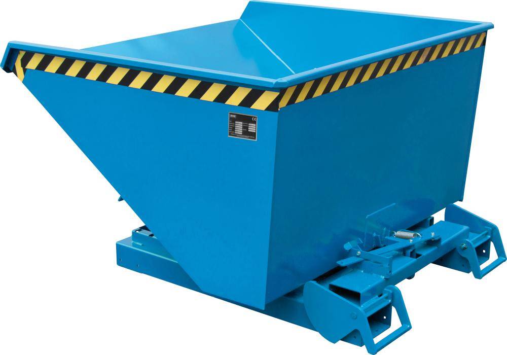 Kippbehälter 4A 1200 l B1095xT1920xH1125 mm RAL5012 Tragkraft 1500kg mit Abrollsystem - Artikel: 7830911563