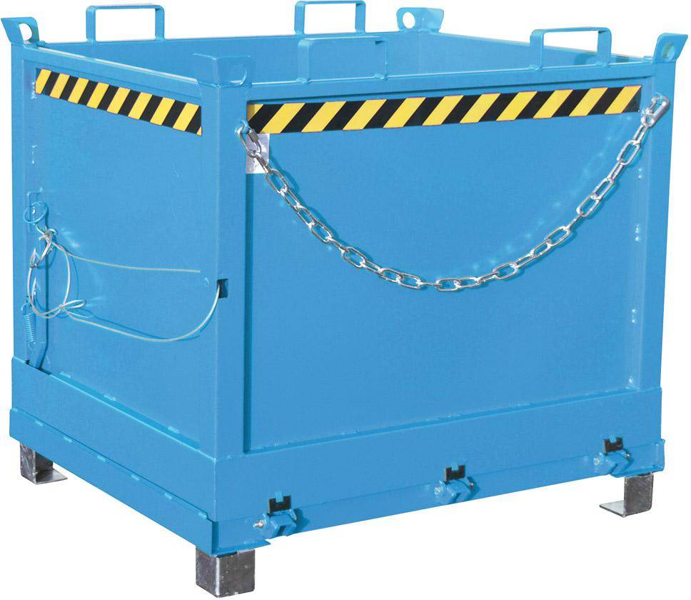 Klappbodenbehälter 1000l B1245xT1040xH1145 mm RAL5012 Tragkraft 1250kg Typ FB 1000 - Artikel: 7830911647