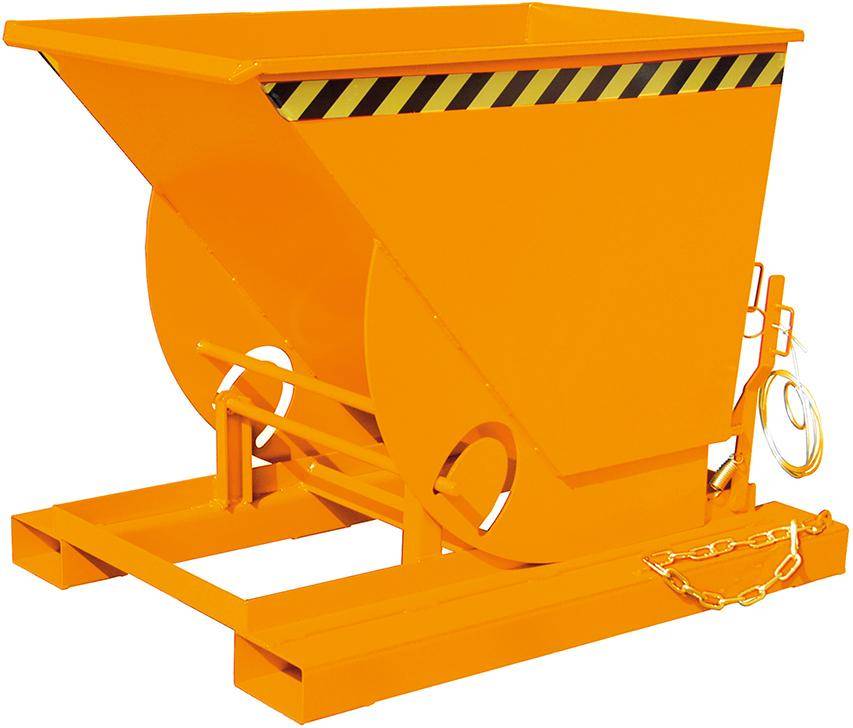 Kippbehälter AK 500 l B1010xT1420xH1070 mm RAL2000 Tragkraft 1000kg mit Abrollsystem