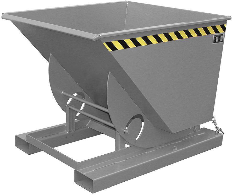 Kippbehälter AK 750 l B1190xT1420xH1070 mm RAL7005 Tragkraft 1000kg mit Abrollsystem