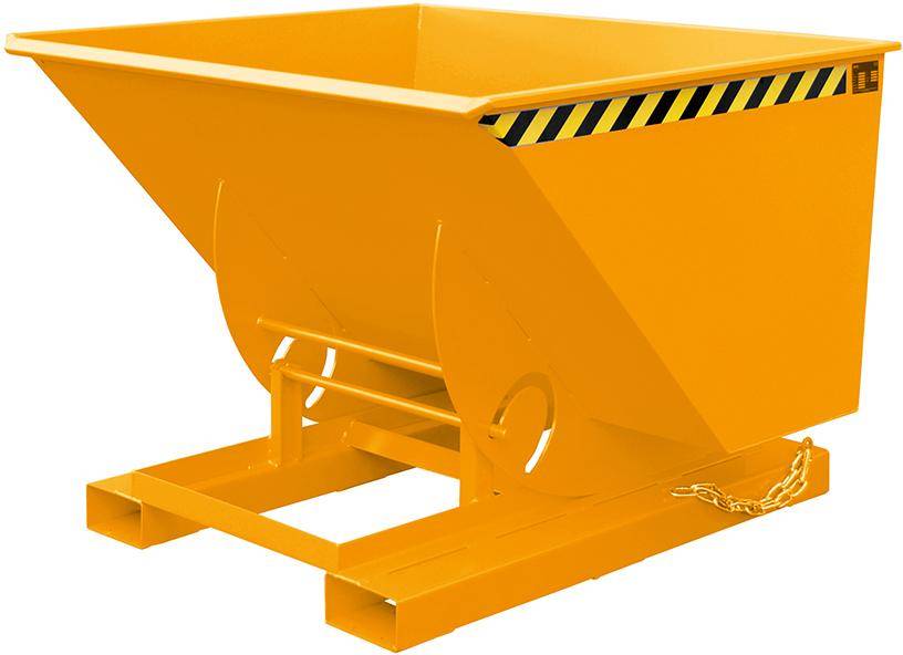 Kippbehälter AK 1000 l B1560xT1420xH1070 mm RAL2000 Tragkraft 1000kg mit Abrollsystem