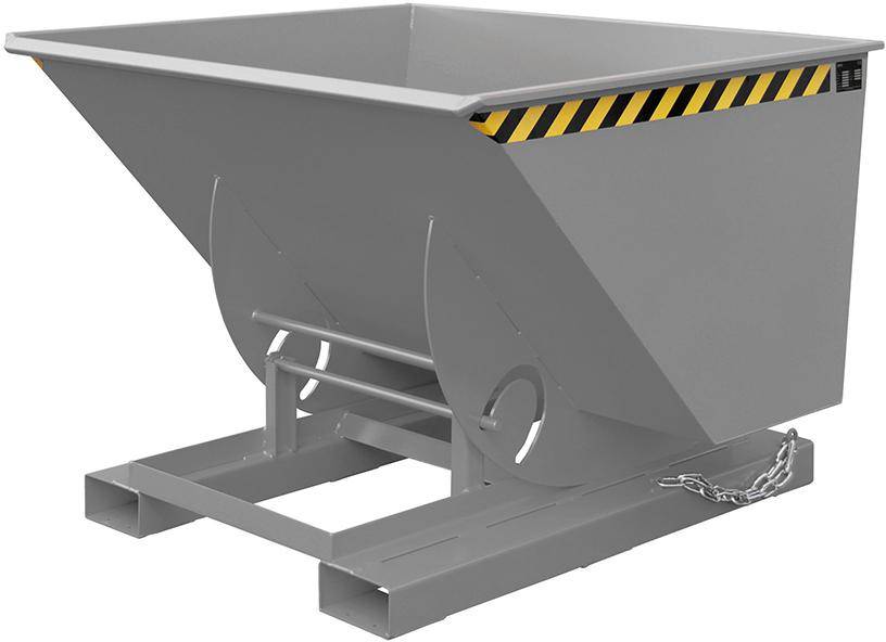 Kippbehälter AK 1000 l B1560xT1420xH1070 mm RAL7005 Tragkraft 1000kg mit Abrollsystem