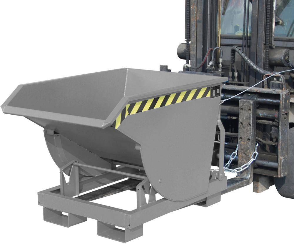 Kippbehälter BKM 300 l B820xT1160xH825 mm RAL7005 Tragkraft 1500kg mit Abrollsystem